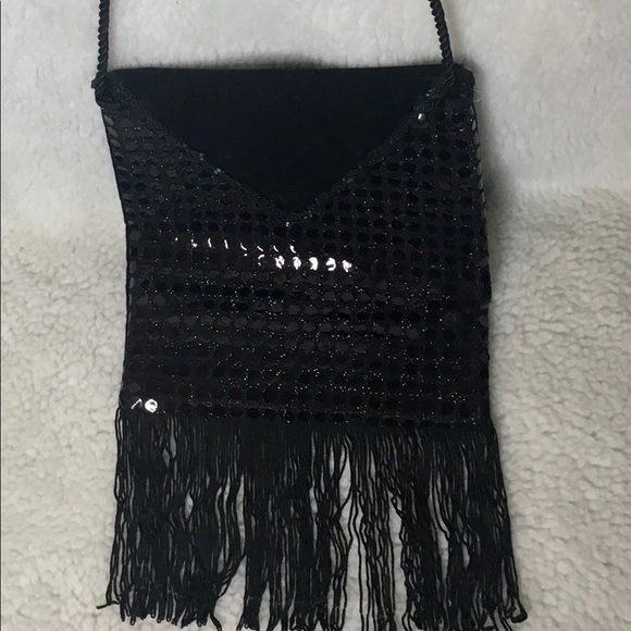 Sequin Evening Bag with Fringe - Picture 1 of 12